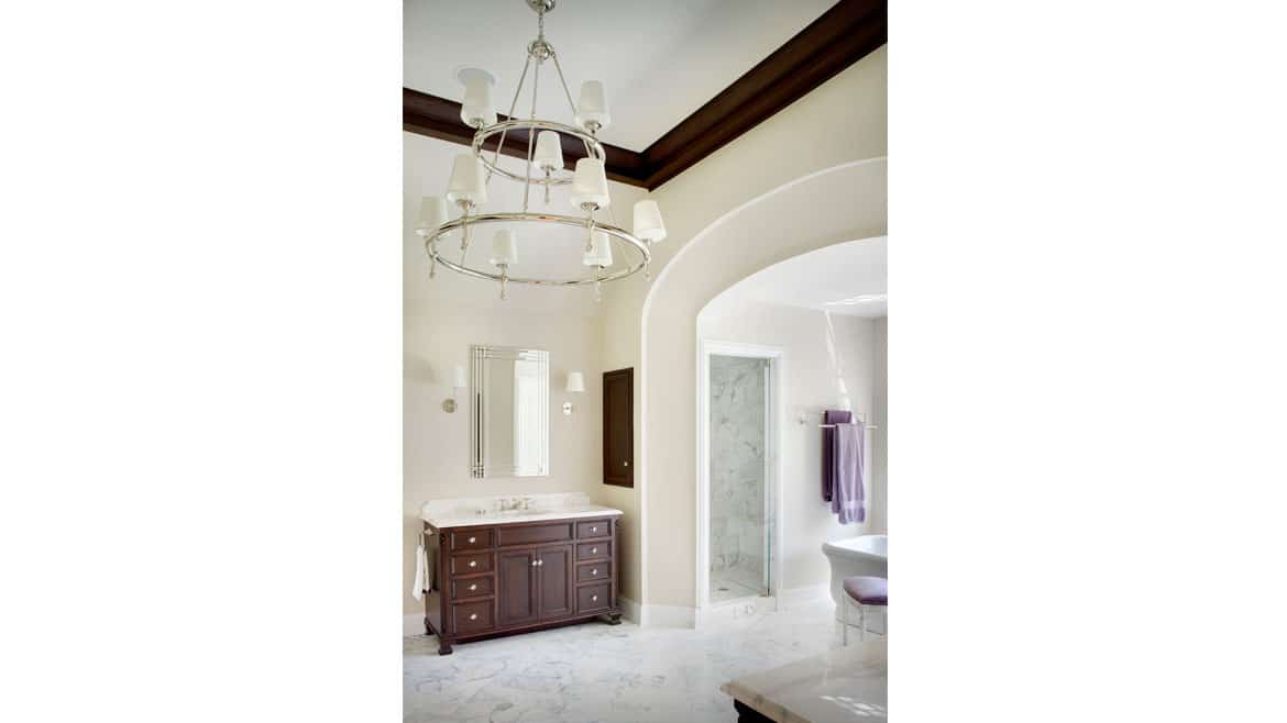 Winnetka Tudor Renovation Master Bathroom White Marble