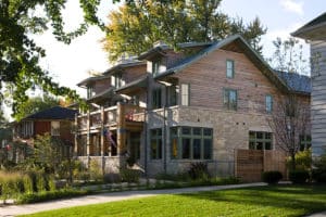 Wilmette Green New Home Construction Reclaimed Pickle Barrel Wood Siding