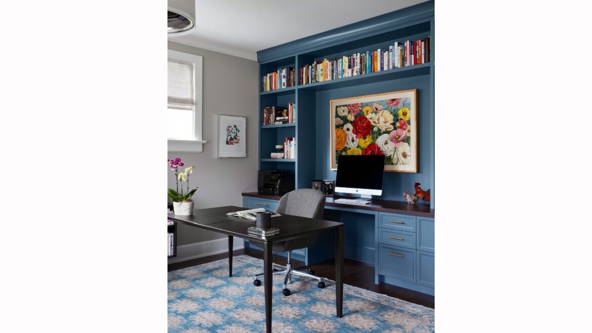 chernoff blue desk in home office