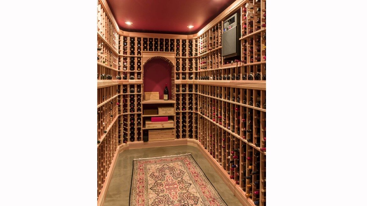 wine cellar filled with wine bottles