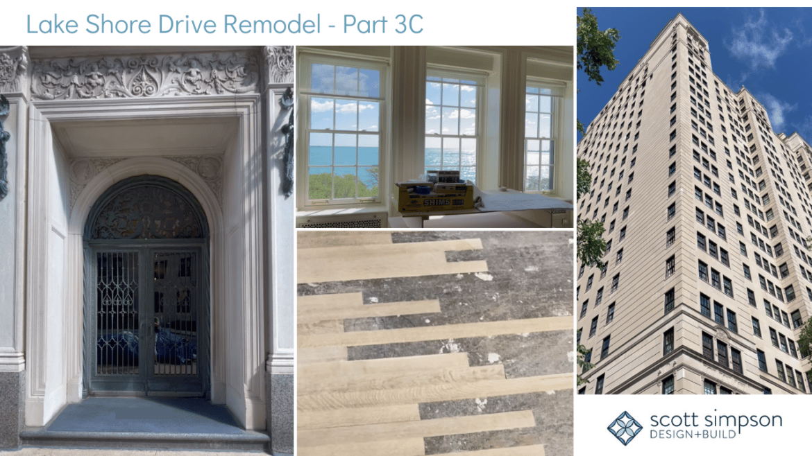 Video thumbnail cover for renovation of Chicago condominium on Lake Shore Drive rough finishes phase