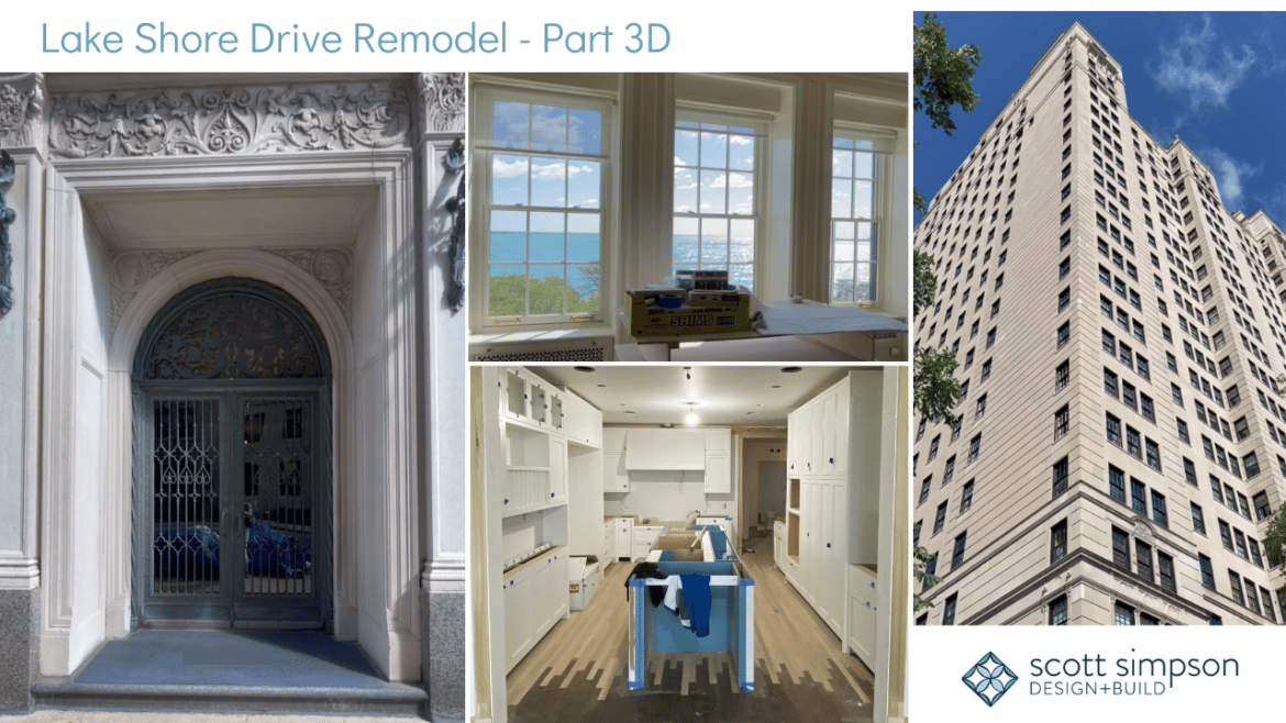 Video thumbnail cover for renovation of Chicago condominium on Lake Shore Drive cabinet install phase